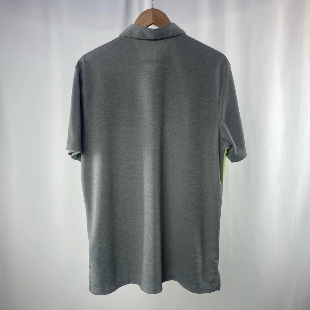 Adidas Short‎ Sleeve Polo Shirt in Neon Green Grey Size Large